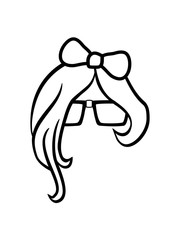 m&auml;dchen nerd girl frau weiblich haare schleife hornbrille brille symbol geek schlau freak intelligent computer gamer lernen au&szlig;enseiter einzelg&auml;nger computerfreak hacker design