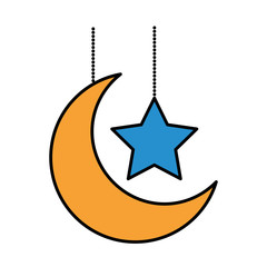hanging decorative moon star