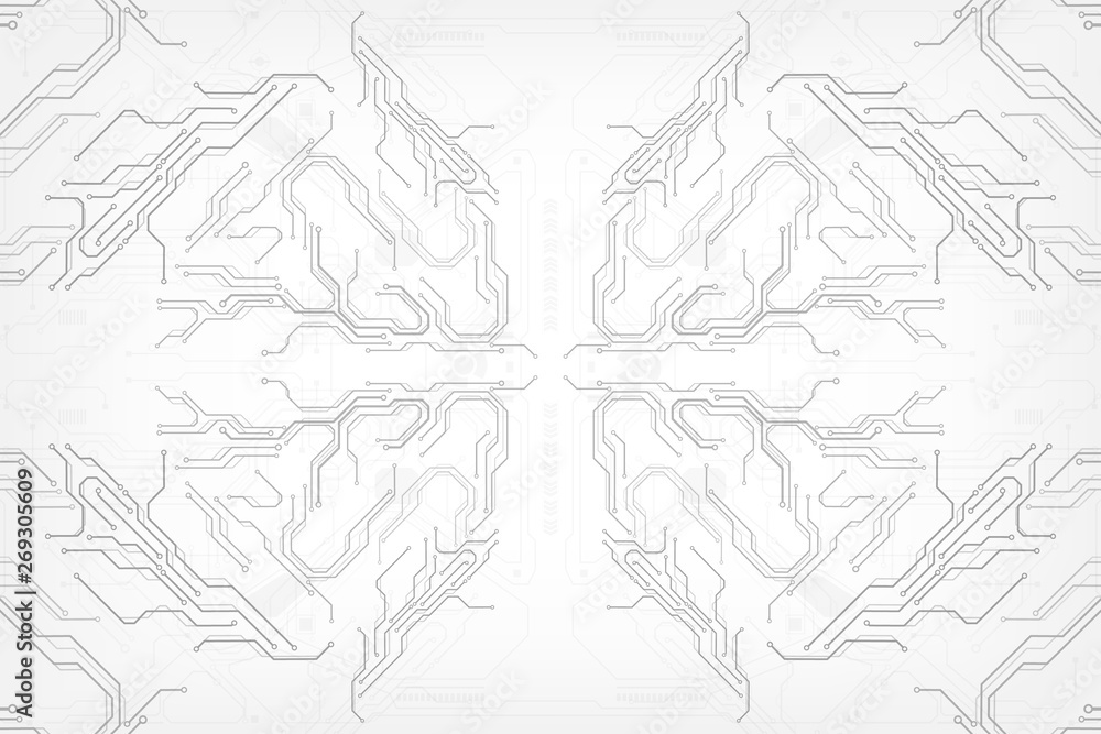 Aufkleber circuit board grayscale tone futuristic digital technology communication system background template 
