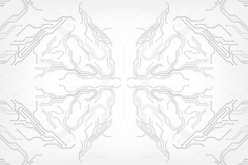 Circuit board grayscale tone futuristic digital technology communication system background template vector design. HUD element technology control panel texture illustration.