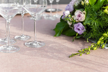 Decorated table for wedding