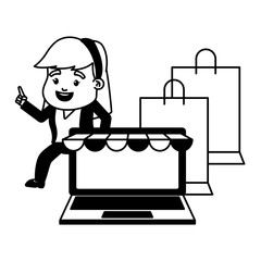 businesswoman online payment