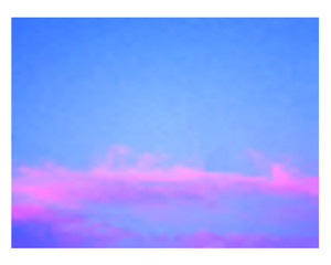 Pink colored clouds, and blue sky, at sunset gradient mesh blur.