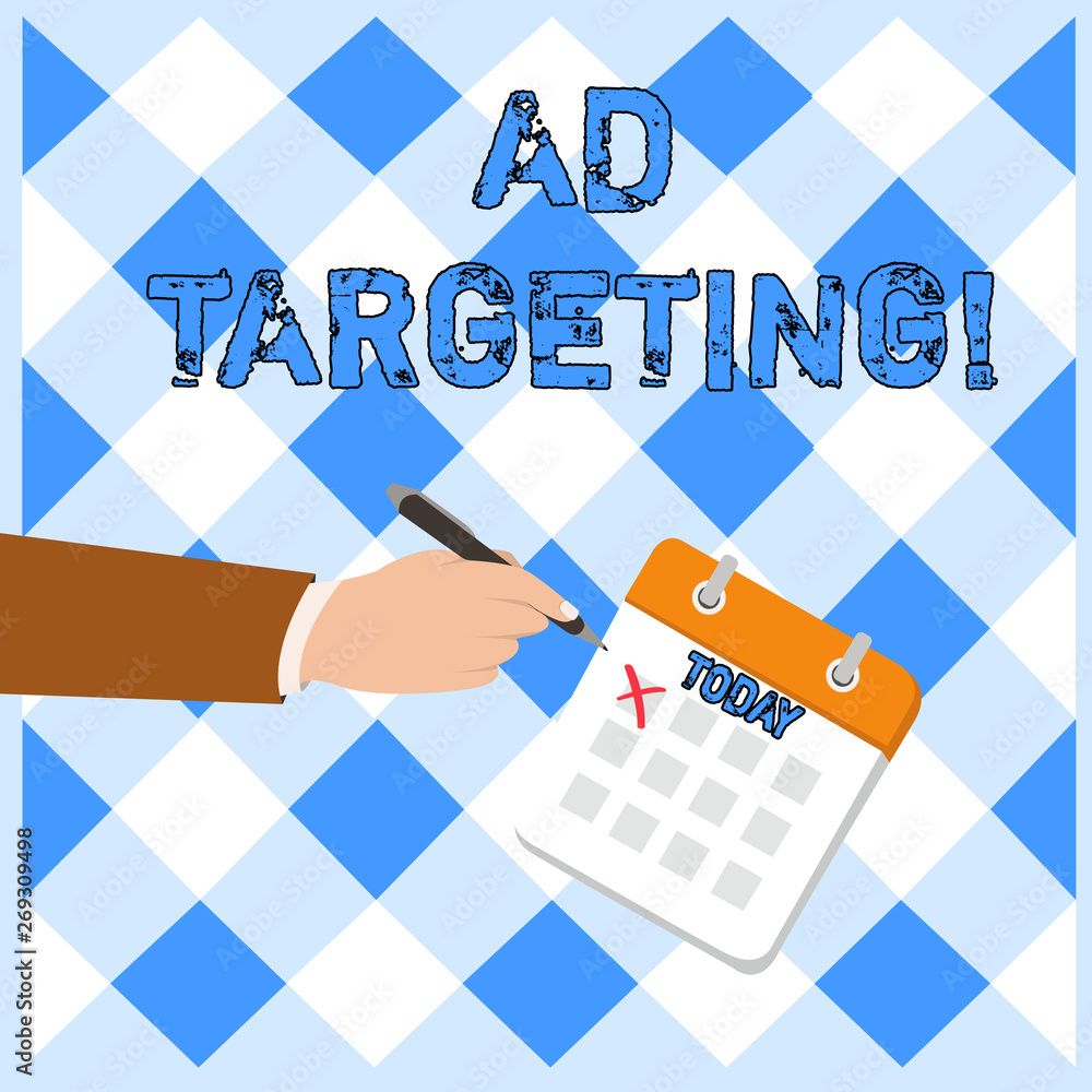 Poster writing note showing ad targeting. business concept for target the most receptive audiences with cer