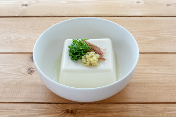 冷奴の茗荷と生姜と青じその薬味