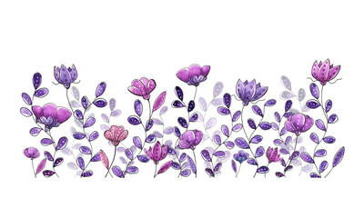 Watercolor floral border