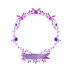 violet floral wreath