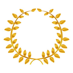 Isolated golden laurel wreath on a white background - Vector