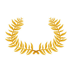 Isolated golden laurel wreath on a white background - Vector