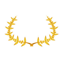 Isolated golden laurel wreath on a white background - Vector