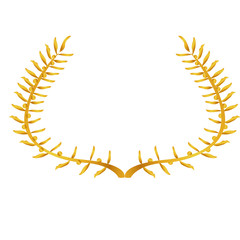 Isolated golden laurel wreath on a white background - Vector
