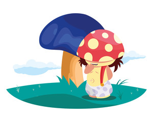 Obraz na płótnie Canvas fungu elf in garden magic character