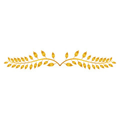 Isolated golden laurel wreath on a white background - Vector