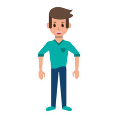 Young man with casual clothes cartoon