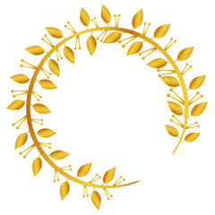Isolated golden laurel wreath on a white background - Vector