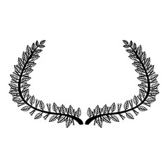 Isolated outline of a laurel wreath - Vector