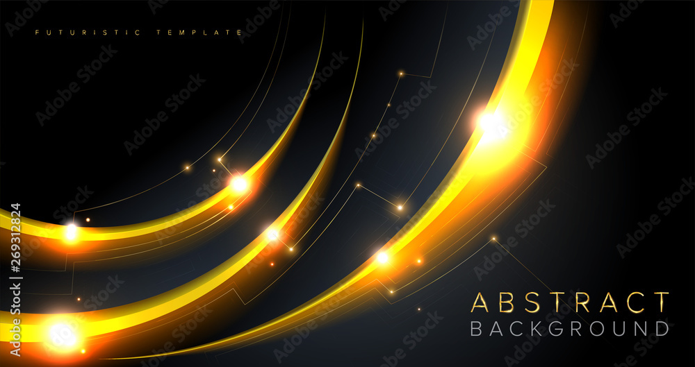 Wall mural An abstract template in futuristic style.  It is suitable for being as a background template, landing page in science, or technology related theme.