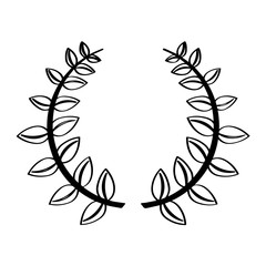 Isolated outline of a laurel wreath - Vector
