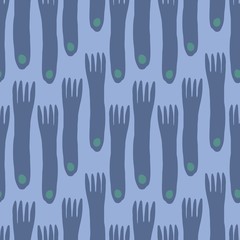 Fork hand draw seamless pattern background. Minimal scandinavian design