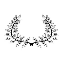 Isolated outline of a laurel wreath - Vector