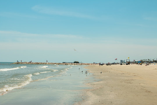 Sights and sounds of white sand summer beach