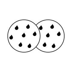 Cookies with chocolate chips dessert food in black and white