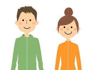 若いカップル　スポーツウェア