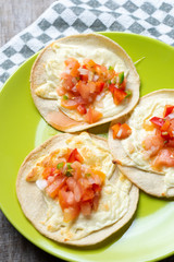 Mexican open faced quesadillas with 