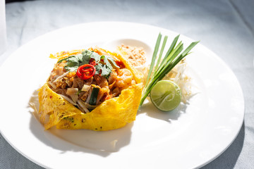Pad Thai and wrapped in egg.thai food
