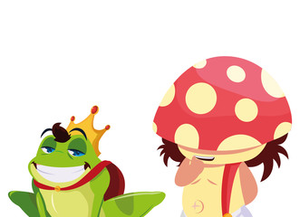 toad prince and fungu elf fairytale character