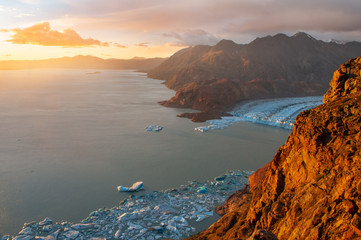 Sunset on Viedma Lake, Patagonia, Los Glaciares national park, Argentina