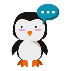 Cute penguin animal cartoon vector illustration