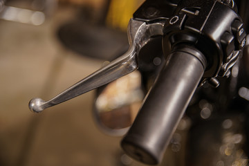 Fototapeta na wymiar motorcycle clutch lever is ready to shift your gear