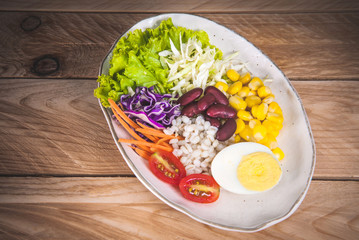 Vegetable salad set of vitamins homemade fresh spring