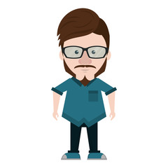 Hipster guy with glasses and mustache