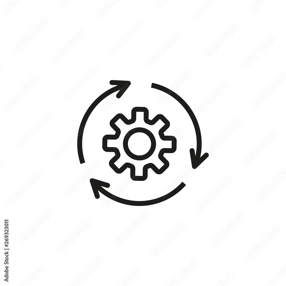 Canvas Prints Agile process line icon. Gear, arrow, circle, cycle. Agile development concept. Vector illustration can be used for topics like update, technology, engine