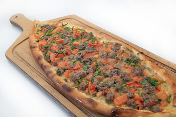 turkish style pide named traditional baked pizza