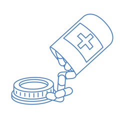 medicine drugs on white background