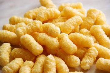 big snack, corn sticks without sugar and gluten. concept gluten free