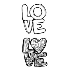 Love handwritten lettering  design text