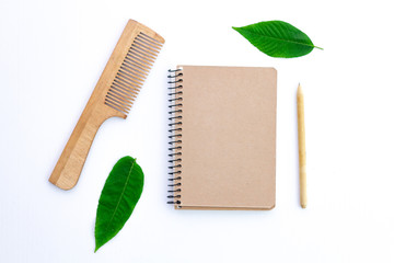 Products made from recycled paper. Eco concept, ecology care. Environmental protection, nature conservation and rejection of plastic products.