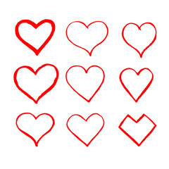 Hand drawn heart icon sign