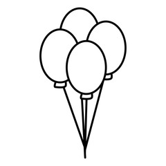 balloons party outline