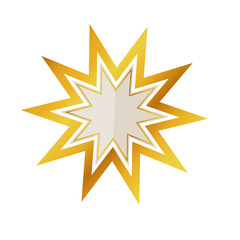 Isolated empty golden luxury star label - Vector