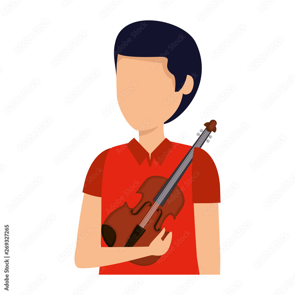 Canvas Prints professional violinist avatar character