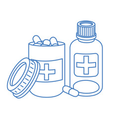 medicine drugs on white background