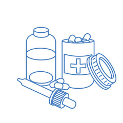 medicine drugs on white background