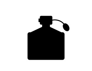 A bottle of women's perfume. Icon, symbol, silhouette. Isolated vector image.