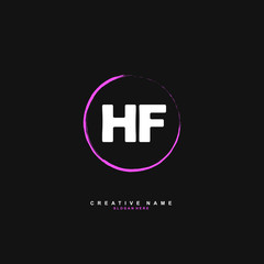 H F HF Initial logo template vector. Letter logo concept