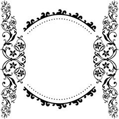 Vector illustration greeting card with ornate of flower frame